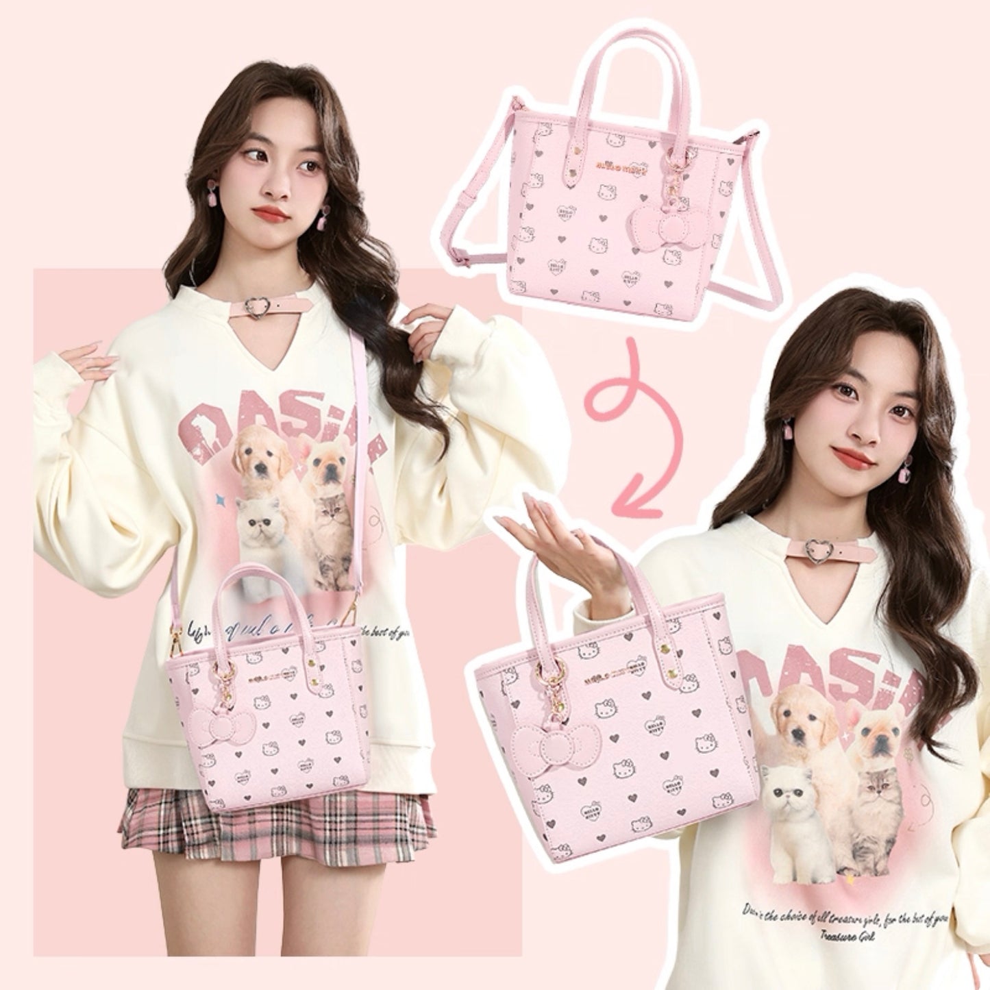 Aozora Hello Kitty Puffy Handbag