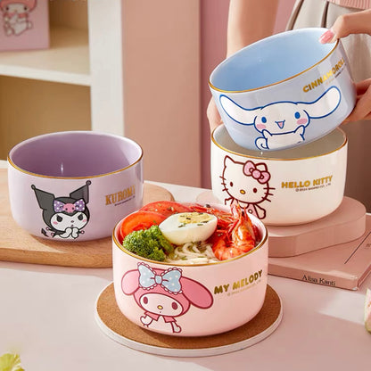 Midori Gold Rim Ceramic Bowl