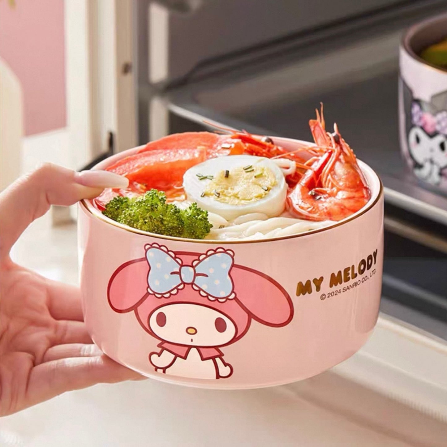 Midori Gold Rim Ceramic Bowl