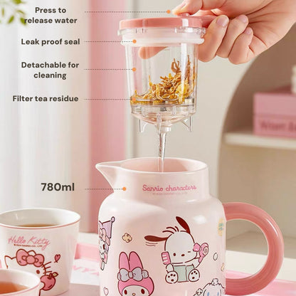 Rikuya Ceramic Thermal Jug & Tea Cup Set