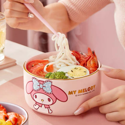 Midori Gold Rim Ceramic Bowl