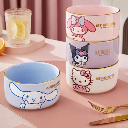 Midori Gold Rim Ceramic Bowl