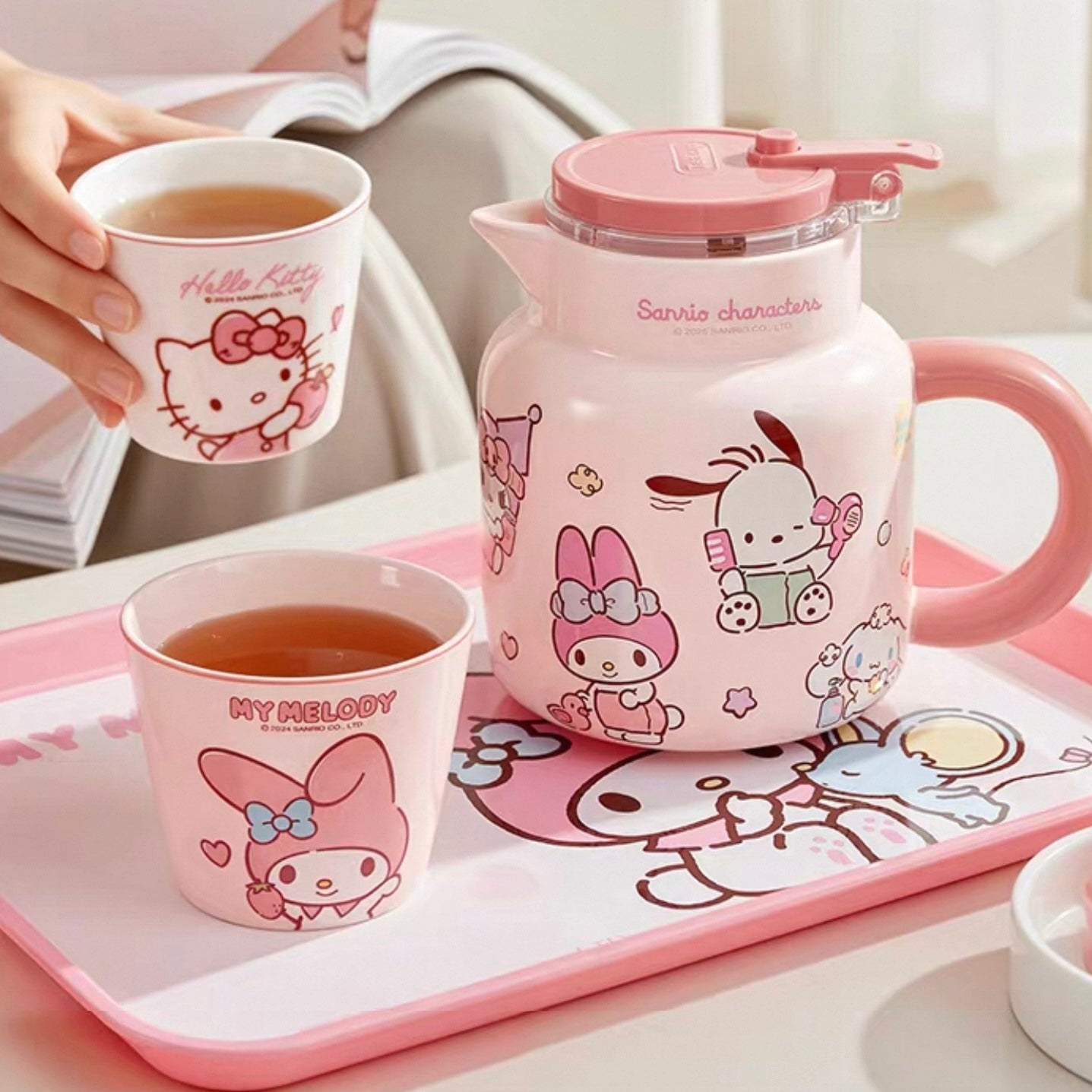 Rikuya Ceramic Thermal Jug & Tea Cup Set