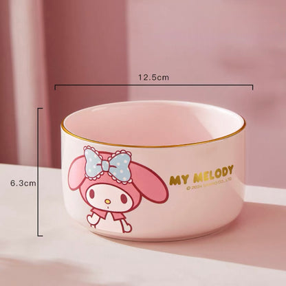 Midori Gold Rim Ceramic Bowl