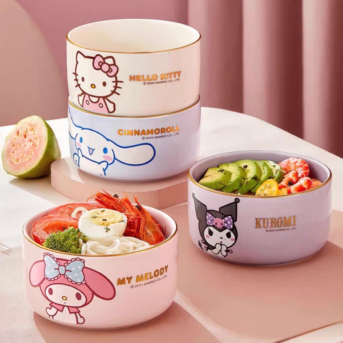 Midori Gold Rim Ceramic Bowl