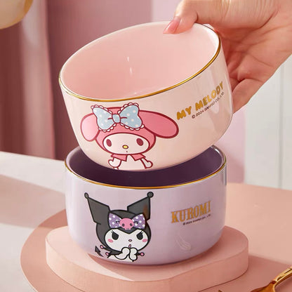 Midori Gold Rim Ceramic Bowl