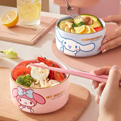 Midori Gold Rim Ceramic Bowl