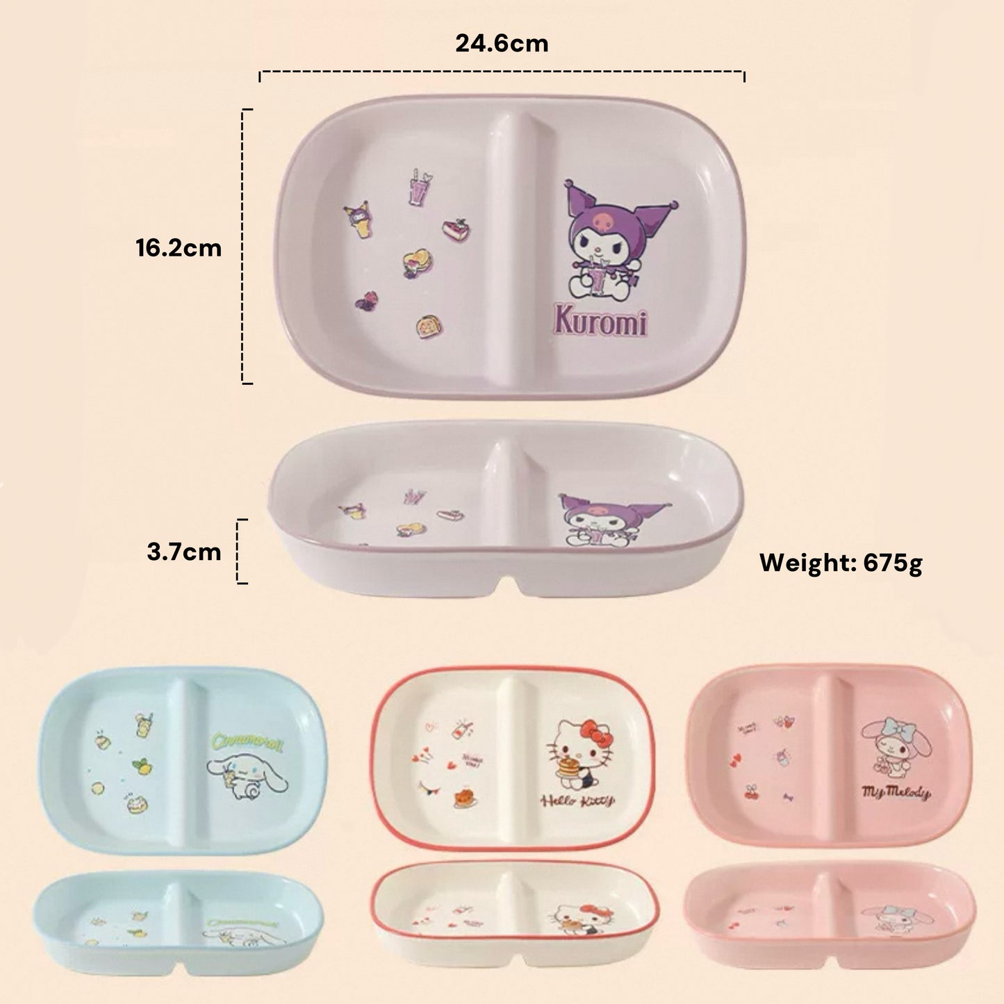 Yume Compartment Ceramic Plate