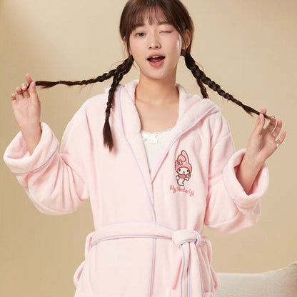 Miyuki Coral Fleece Bath Robe