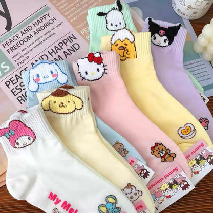 Yurika Cotton Quarter Socks