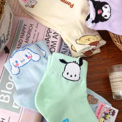 Yurika Cotton Quarter Socks